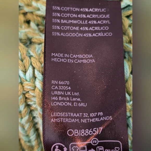 🧶 Urban Outfitters BDG Chunky Knit Quarter-Zip Sweater Pullover Green M - Picture 10 of 16